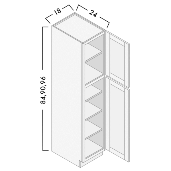 Single Door Tall Wall Pantry Cabinets